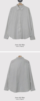 Peach Stripe Loose Fit Shirt (4color)