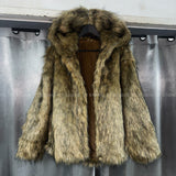 Hoodie fox fur-JK (Brown)