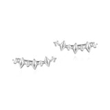 Silver Multi Sparkle Climber Stud 925 Silver Earring E061-04H