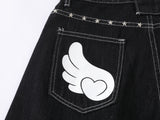 Sage Heart Wing Wide Fit Denim