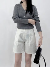 Agnelli 3/4 pintuck shorts