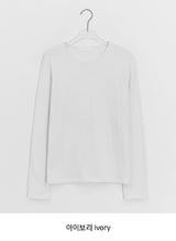 Achu ブラッシュド ベーシック ラウンド ロングスリーブ Tシャツ
