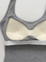 Basic Halter Neck Ribbed Bra Top