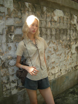 aldiyouu line product T-shirt Beige