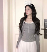 ビュテリボンスリムシャーリングトップ