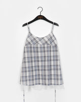 Haso chiffon layered checkered sleeveless dress