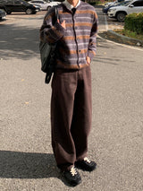One Block Jacquard Brush Cardigan