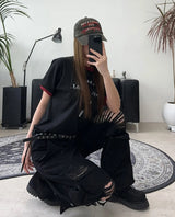 Fed Damage Layered Cotton Pants