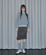 Sporty Waffle Round Pocket Zip-Up - DUSTY BLUE