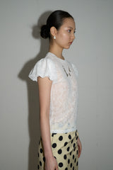 フローラル レースパフトップ(White)