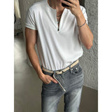 [S/S] Round neck half zip up t-shirts (4color)