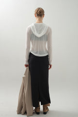 Mild Tencel Hoodie Top_White