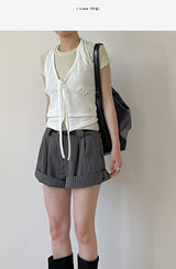 Herringbone Wrinkle Short Sleeve T-shirt