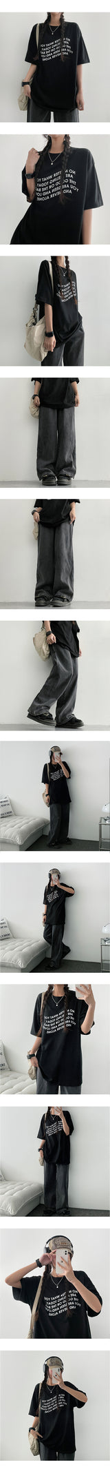 [M–2XL] Mutto Back Banding One-Tuck Wide Denim Pants (4 colors)