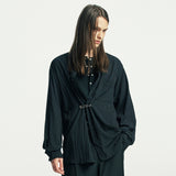 ラップピンドレープシャツ black