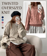 Maen Boxy Round Twisted Knitwear