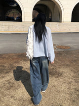 Anna Stripe Lace Frill Layered Blouse
