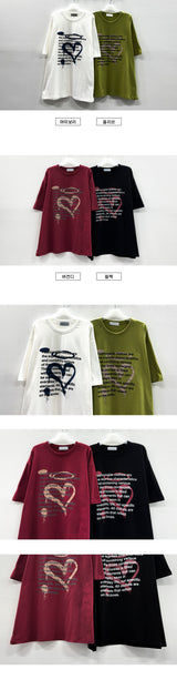 Ous レタリング スケッチ ボックスフィット 半袖 Tシャツ