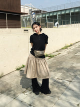 Benny Dot Shirred Midi Skirt (4c)