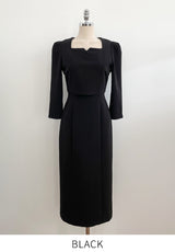26SS★ Lindas Notch Square H-Line One Piece