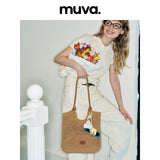 muva. ビーチ ウーブンバッグ バケーション スタイル ショルダーバッグ ライトウェイト サマー クロシェ バッグ
