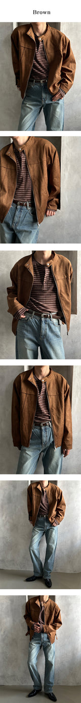 [F/W] スエードチャイナ2wayジャケット(カラー)