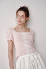 Lace Puff T-shirt (White)