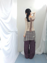 Misty Checkered Layered Skirt