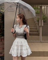 Liffey Collar Short-Sleeved Knitwear