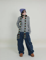 Zelda Double Pocket String Wide Denim Pants