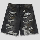 Tizzy Damage Black Denim Half Pants