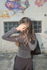 Vintage Zip Up Knit Top