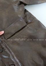 String Leather Dumble Half Coat