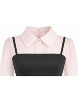 Celienne Sheer Blouse Layered Bustier Dress Long VER