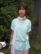 Boat neck T-shirt -Mint