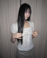 Kukin Check Ribbon Short Sleeve T-Shirt