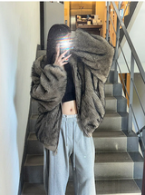 [Unisex] Fur 2way hood zip up(4color)