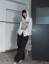 Coil camo snap parachute pants