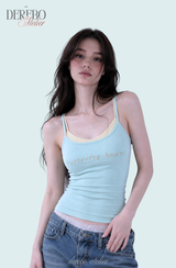 Mint lemon layered sleeveless t-shirt