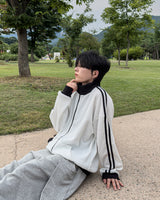 Lift color block track zip-up