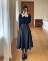 25FW★ マーゼルパールウールブラッシュドフレアスカート
