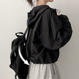 Crop Hooded Windbreaker Crisp Jumper (3 colors)