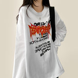 Venom Flame Lettering Reverse Printing Overfit Long Sleeve T-shirt
