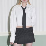 Poplin Crop Shirt(White)