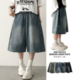 Mews Waistbanding Vintage Washed Side Pintuck Denim Bermuda Shorts