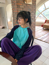 26FW★ [BAONHAUS] ガニン カラーマッチング ラグラン ロングスリーブ Tシャツ