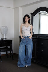 Tweed Studded Denim Pants