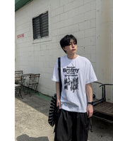 ウィーバー プリント オーバーサイズ ハーフスリーブ Tシャツ