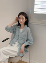 BZ Stripe Pocket Loose Fit Shirt (3color)