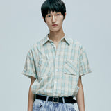 cig plaid 2 pocket work shirts green